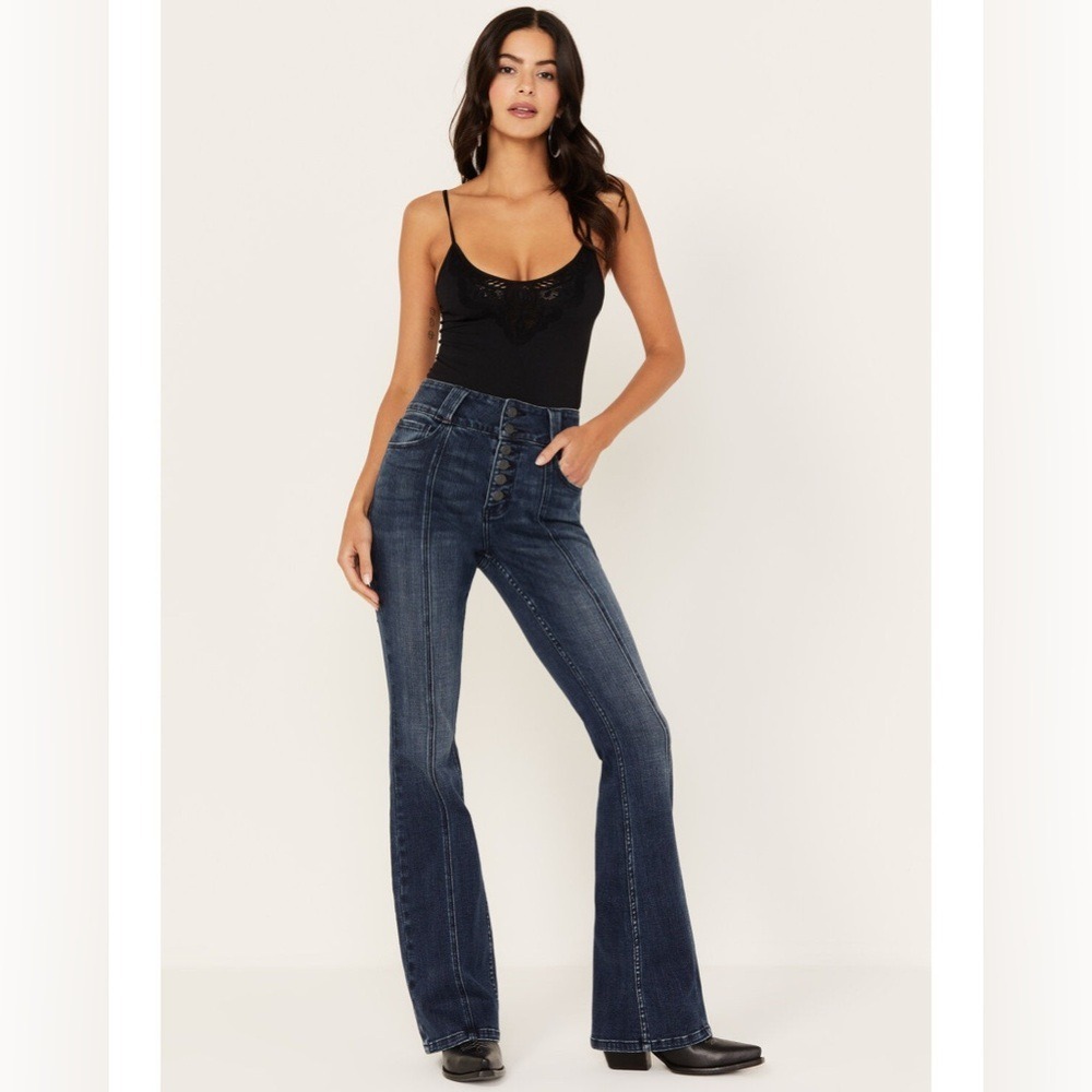 Idyllwind Somerhill Outlaw‎ High Rise Bootcut Button Fly Jeans sz 0 x 34